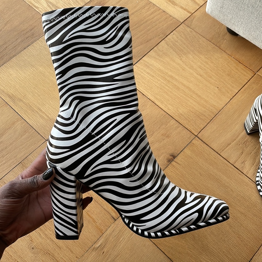 Dolls Kill Brand New B&W Zebra Print Boots